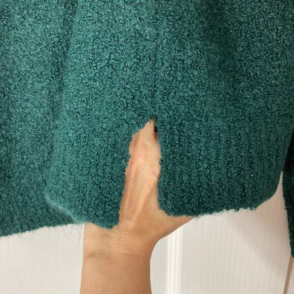NWT ASOS Sweater 6 Emerald-Green Wool-Blend Oversized Boucle-Knit Long-Sleeve - Picture 6 of 10